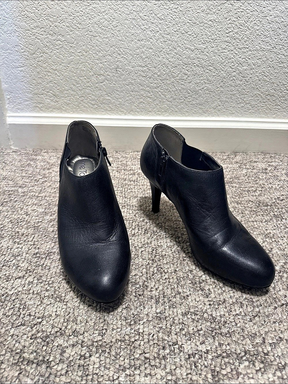 Me Too Black Heeled Ankle Boots